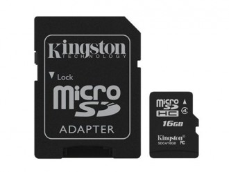 Kingston king16gbc4micro 16 GB microSD Class 4 Flash Memory Card w/ Adapter