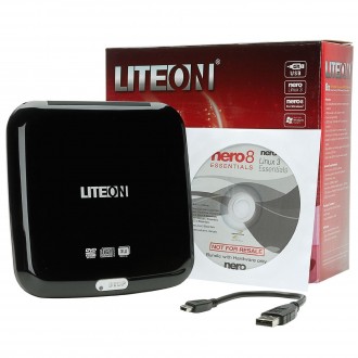 LiteOn 8x USB 2.0 Slim Top-Load External DVDRW - Black
