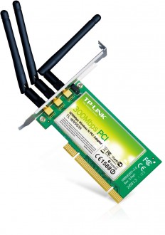 TP-LINK TL-WN951N Wireless N300 Advanced PCI Adapter, 300Mbps, w/WPS Button, IEEE 802.1b/g/n, WEP, WPA/WPA2