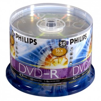 Philips 16x DVD-R Media - 4.7GB - 50 Pack