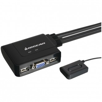 IOGEAR GCS22U 2-Port Compact USB VGA KVM with Built-in Cables
