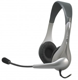 Cyber Acoustics AC-202B Silver Stereo Headset & Microphone