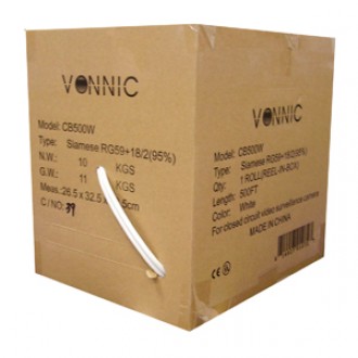 Vonnic CB500W 500FT Bulk Siamese Cable UL Listed